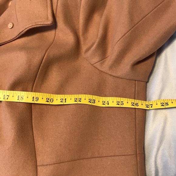 Lands end wool tan camel midi dress coat overcoat plus size 20w church neutral - Picture 5 of 11